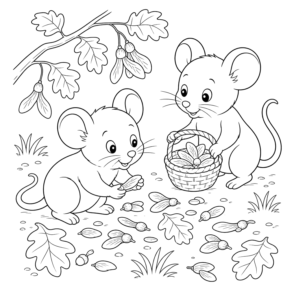 Mice Gathering Seeds