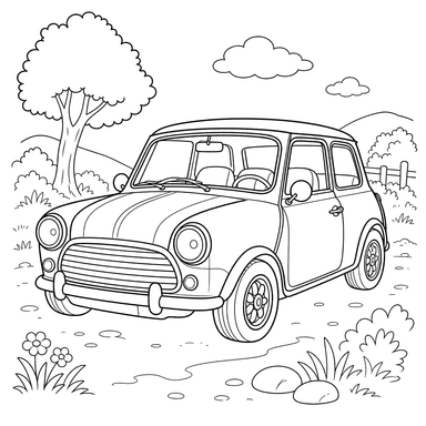 Mini Cooper Coloring Page