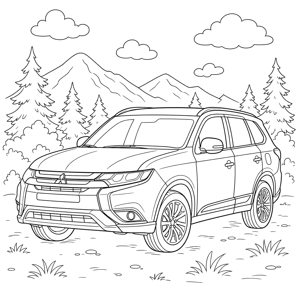 Mitsubishi Outlander Coloring Page