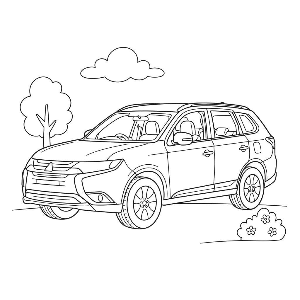 Mitsubishi Outlander Coloring Page
