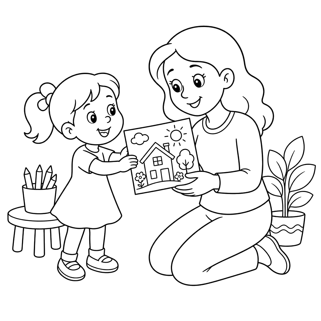 Mom Accepts Child's Drawings