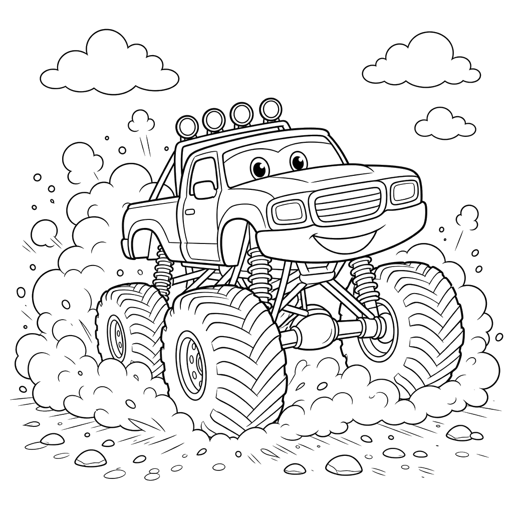 Monster Truck in Dust Cloud