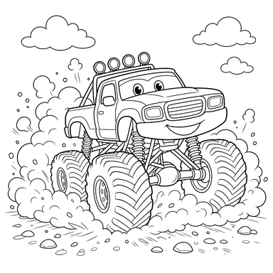 Monster Truck in Dust Cloud