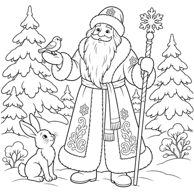 Morozko Among Snowy Fir Trees