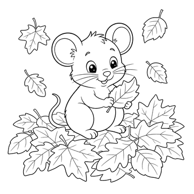 Mouse in Autumn Leaves