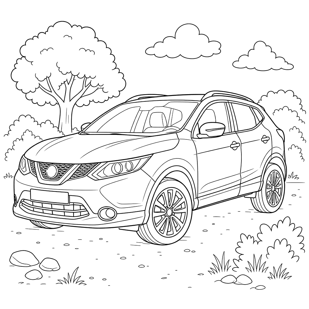Nissan Qashqai Coloring Page