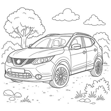 Nissan Qashqai Coloring Page