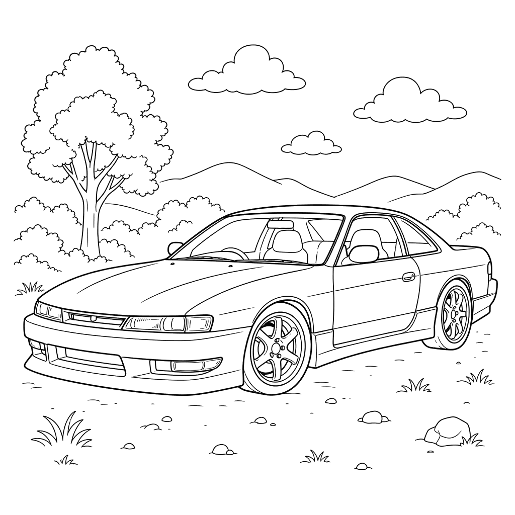 Nissan Silvia Coloring Page