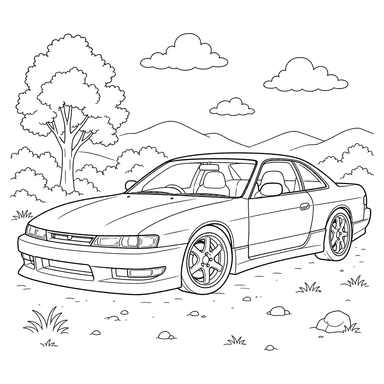 Nissan Silvia Coloring Page