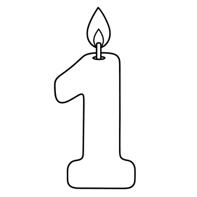 Number 1 candle coloring page
