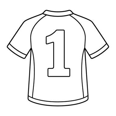 Number 1 on Football Jersey