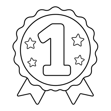 Number 1 Badge Coloring Page