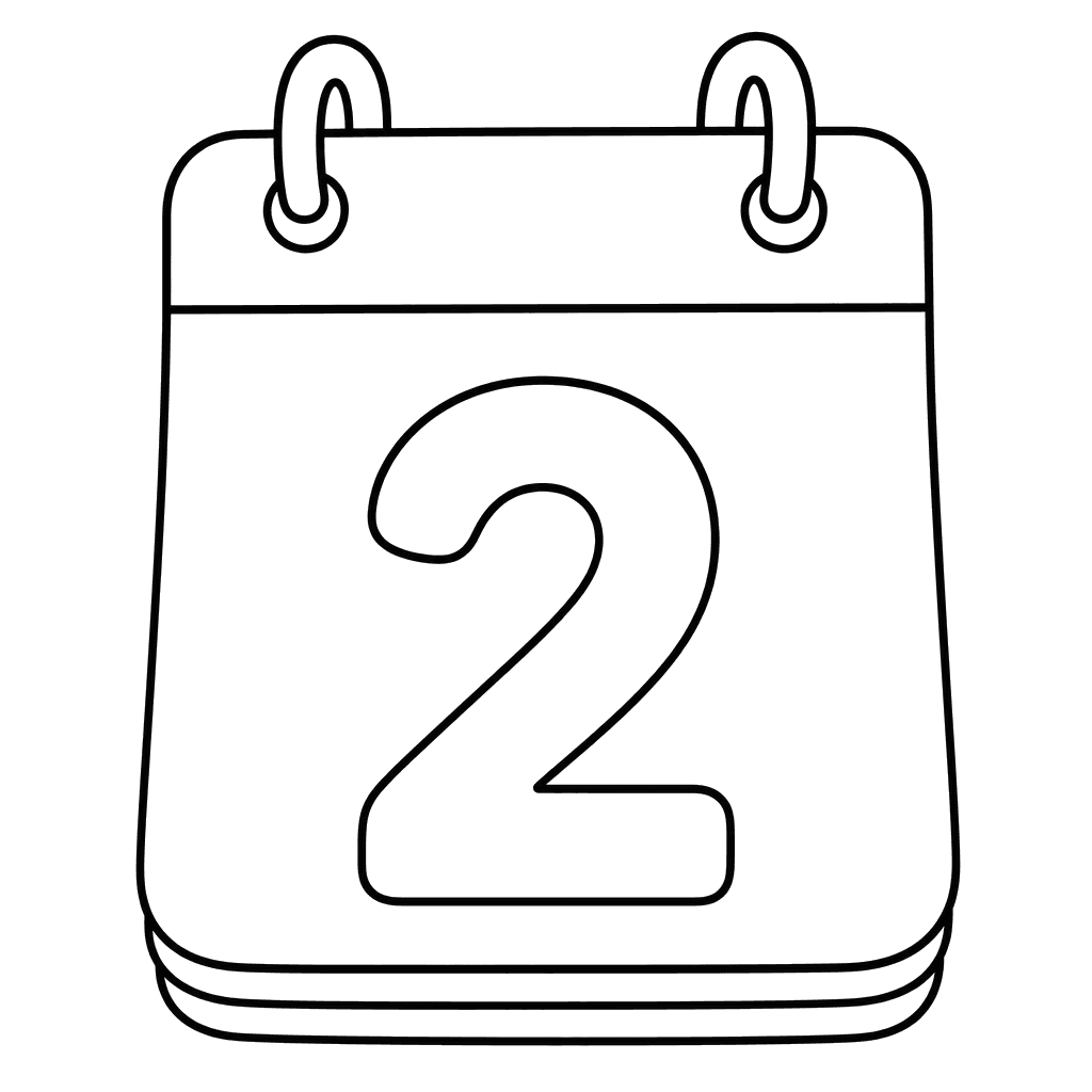 Number 2 Calendar Coloring Page