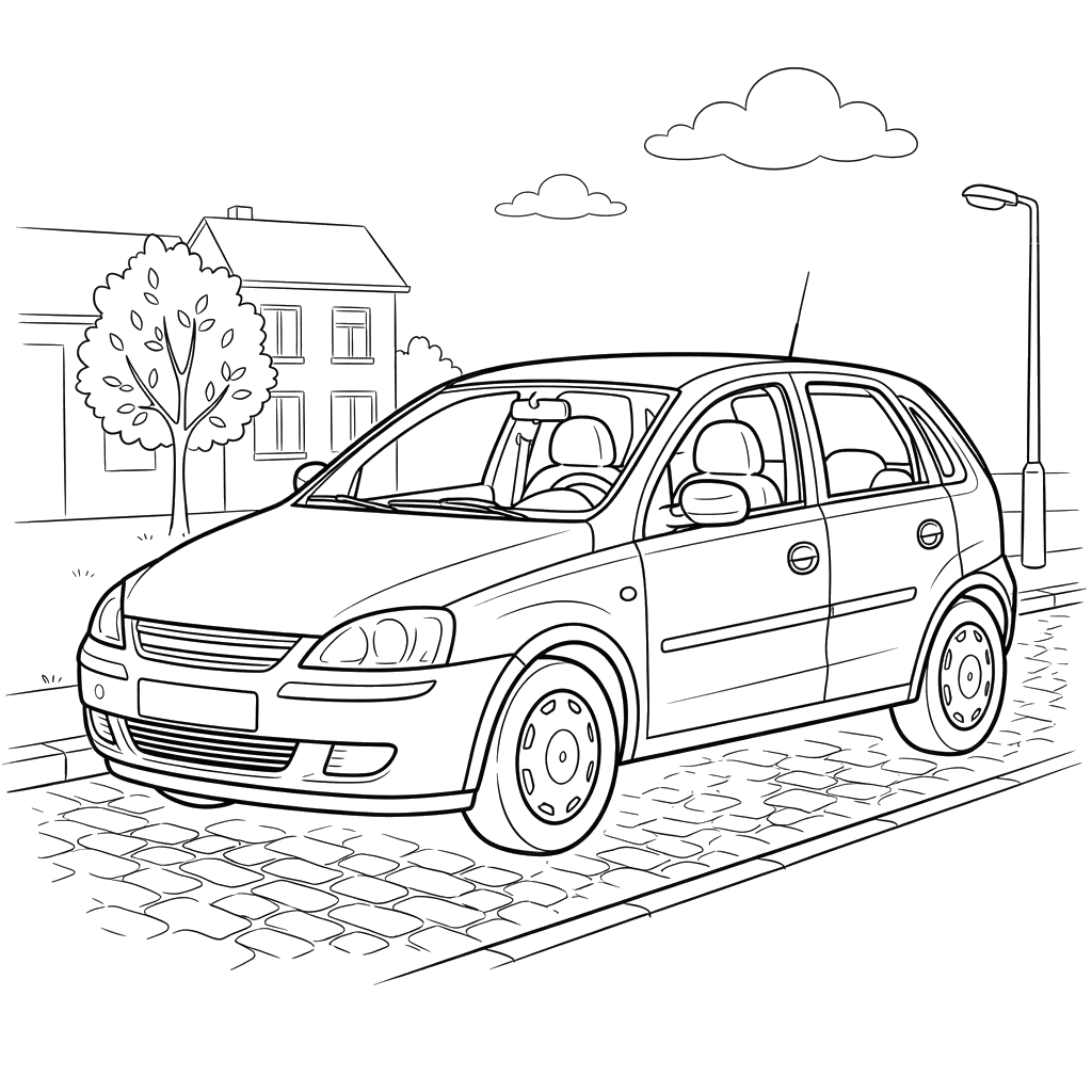 Opel Corsa Car Coloring Page