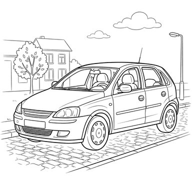 Opel Corsa Car Coloring Page
