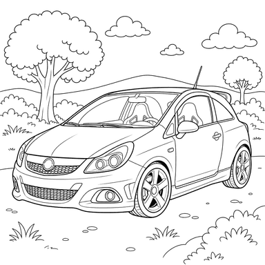 Opel Corsa OPC Coloring Page