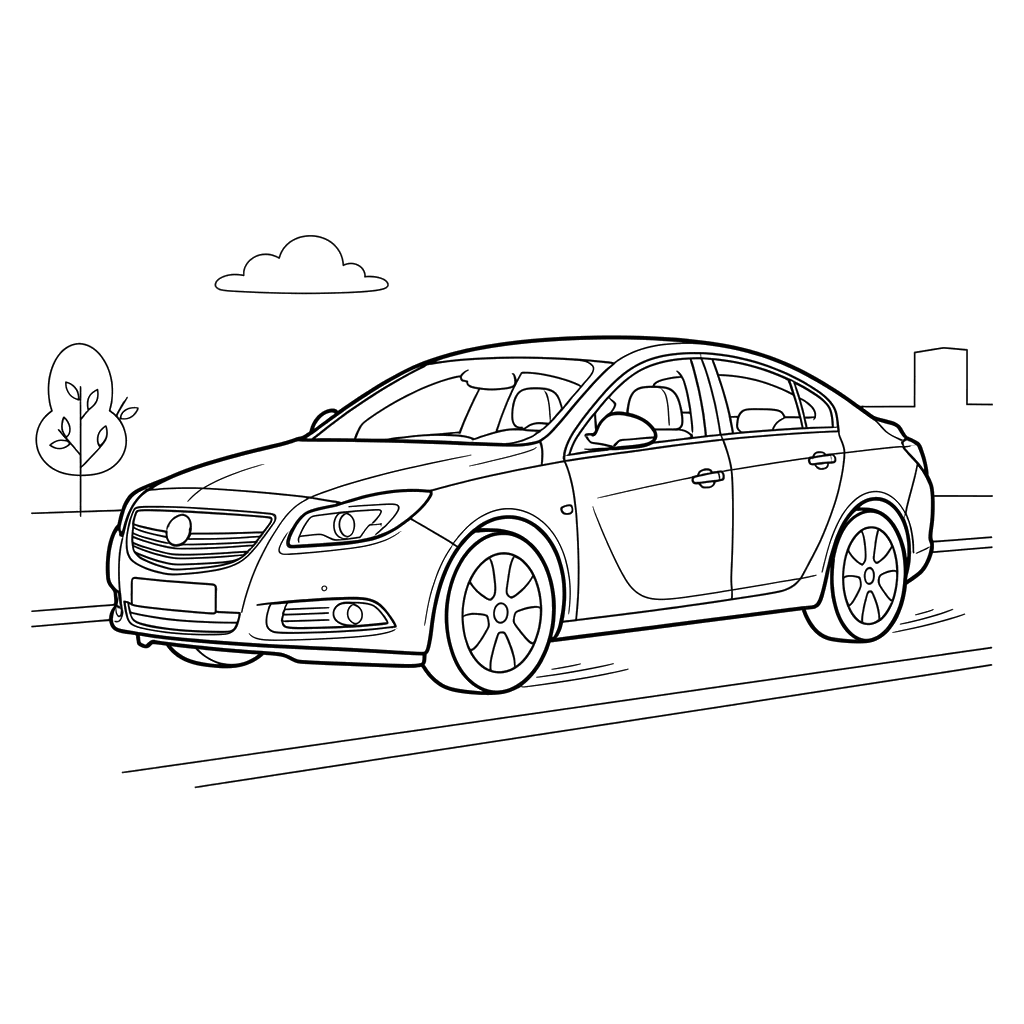 Opel Insignia Car Coloring Page for Kids