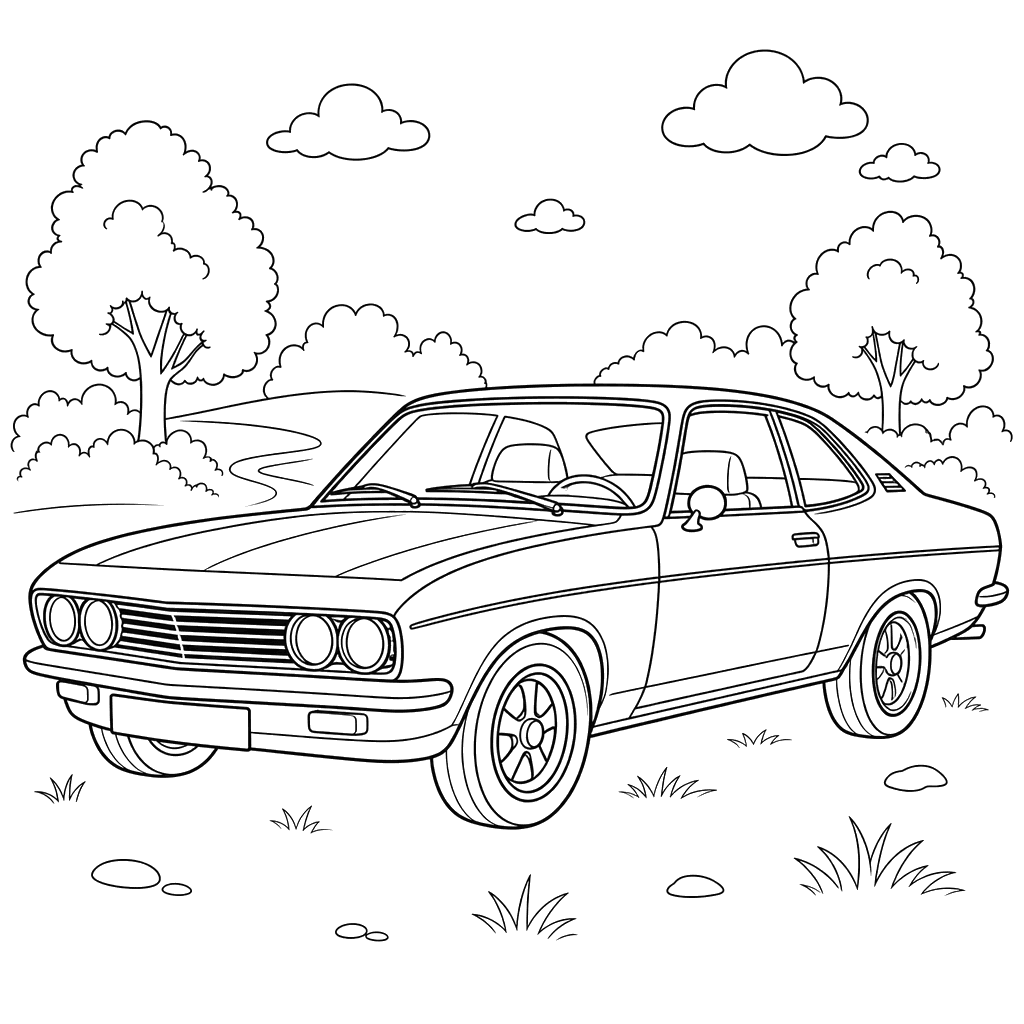 Opel Manta Classic Car Coloring Page