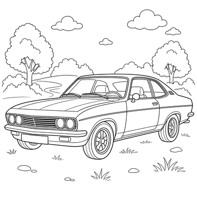 Opel Manta Classic Car Coloring Page
