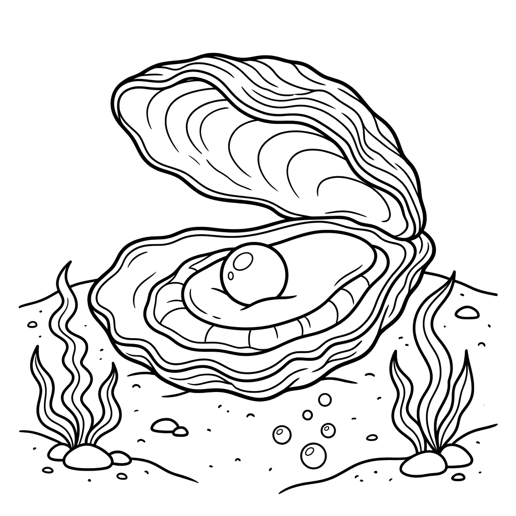 Open Oyster on the Sea Floor