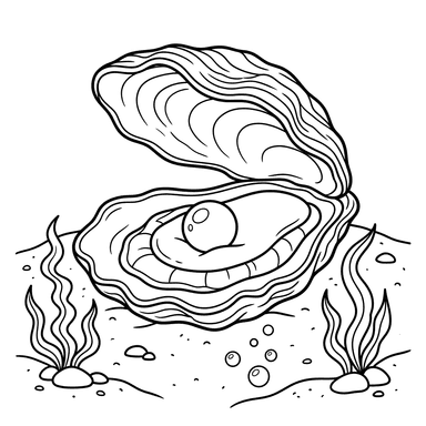 Open Oyster on the Sea Floor