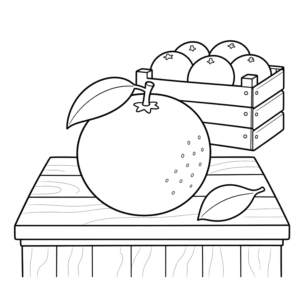 Orange on Market Stand Coloring Page