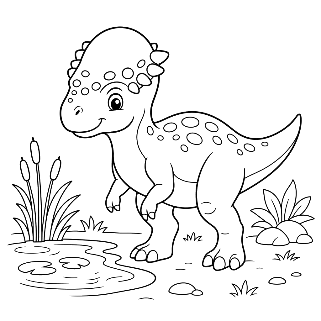 Pachycephalosaurus coloring page