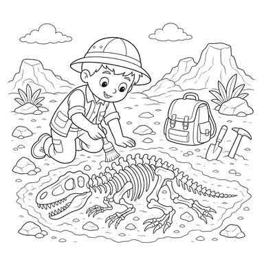 Paleontologist Coloring Page
