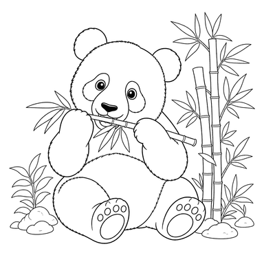 Panda Eating Bamboo