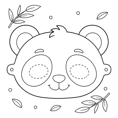 Printable Panda Mask Coloring Page
