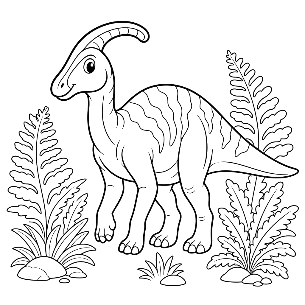 Parasaurolophus Coloring Page