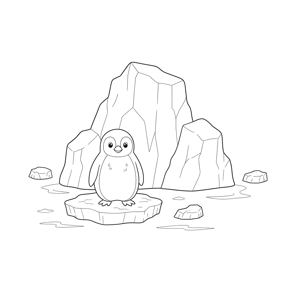 Penguin Coloring Page for Kids