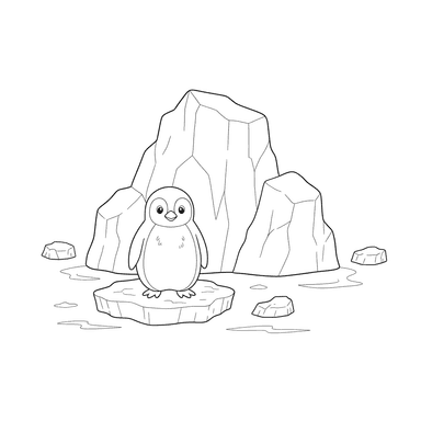 Penguin Coloring Page for Kids