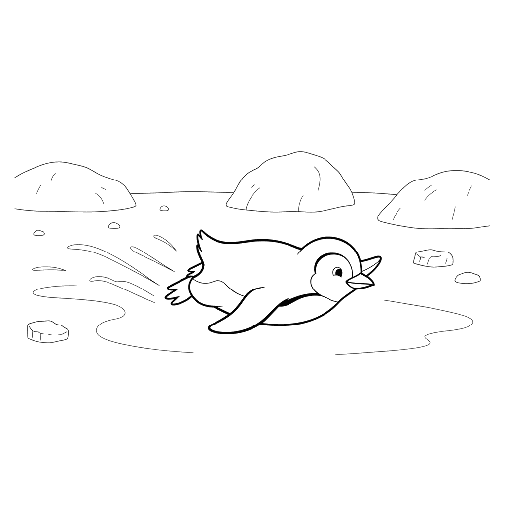 Penguin Sliding on Ice