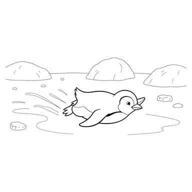 Penguin Sliding on Ice