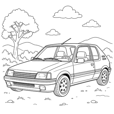 Peugeot 205 GTi Coloring Page