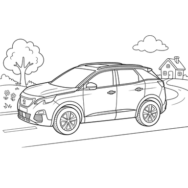 Peugeot 3008 Car Coloring Page for Kids