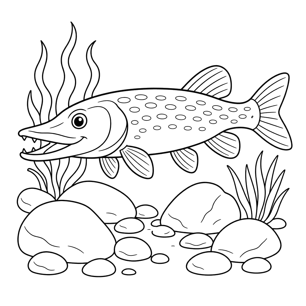 Pike Among Shore Rocks