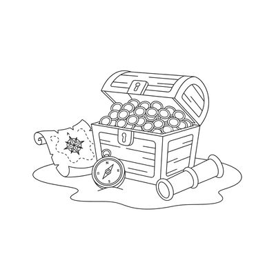 Pirate Treasure Coloring Page