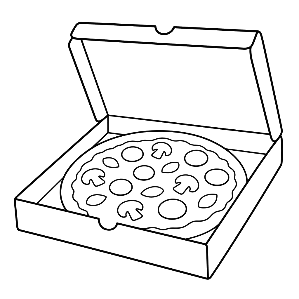 Pizza in a Box coloring page