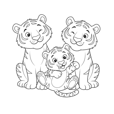 Playful Tiger Cub Chasing Its Tail Coloring Page