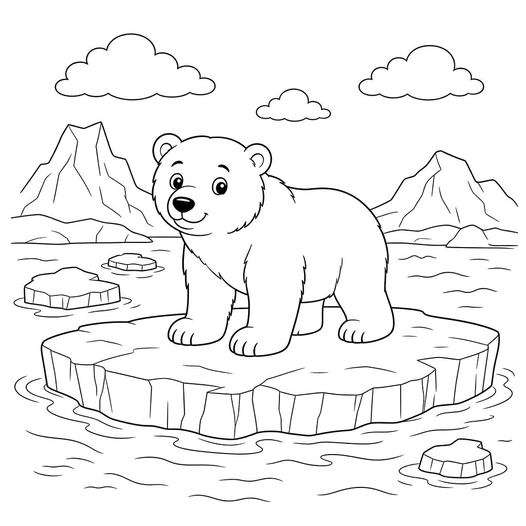 Polar Bear on Ice Floe