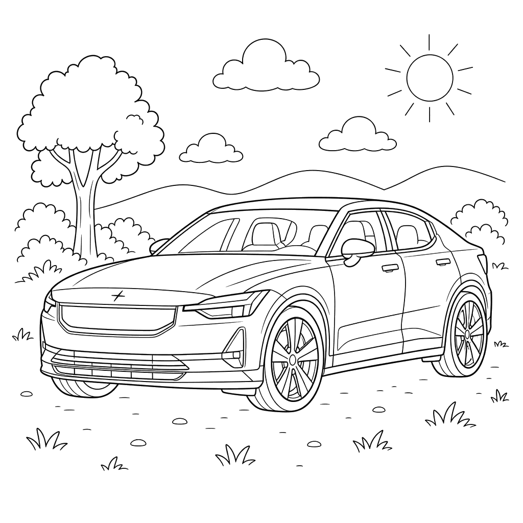 Polestar 2 Coloring Page
