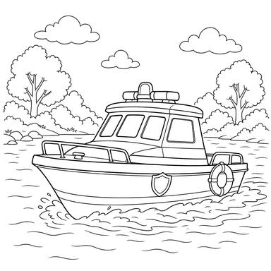 Police Boat on the River