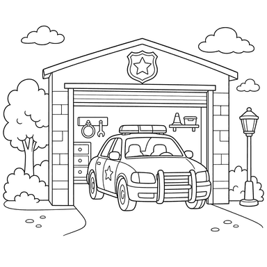 Police Car in the Garage