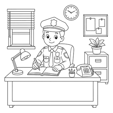 Police Officer at the Station