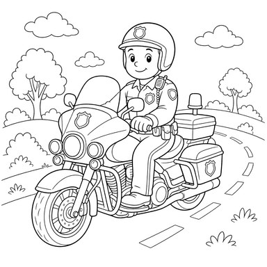 Police Officer on Motorcycle