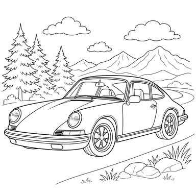 Porsche 911 Coloring Page