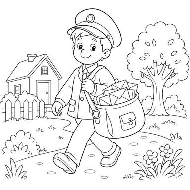 Friendly Postman with Mail Bag