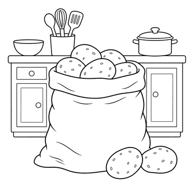 Potatoes in a Sack Coloring Page